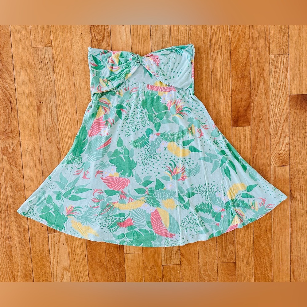 Forever New Australia floral green strapless dress size AU 8 / US 0
